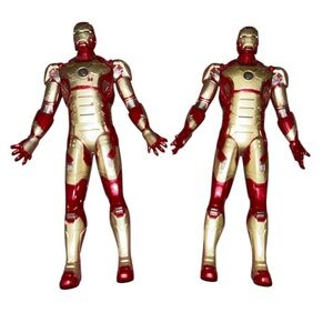 Iron Man Action Figure Pair - Red & Gold Superhero Toys